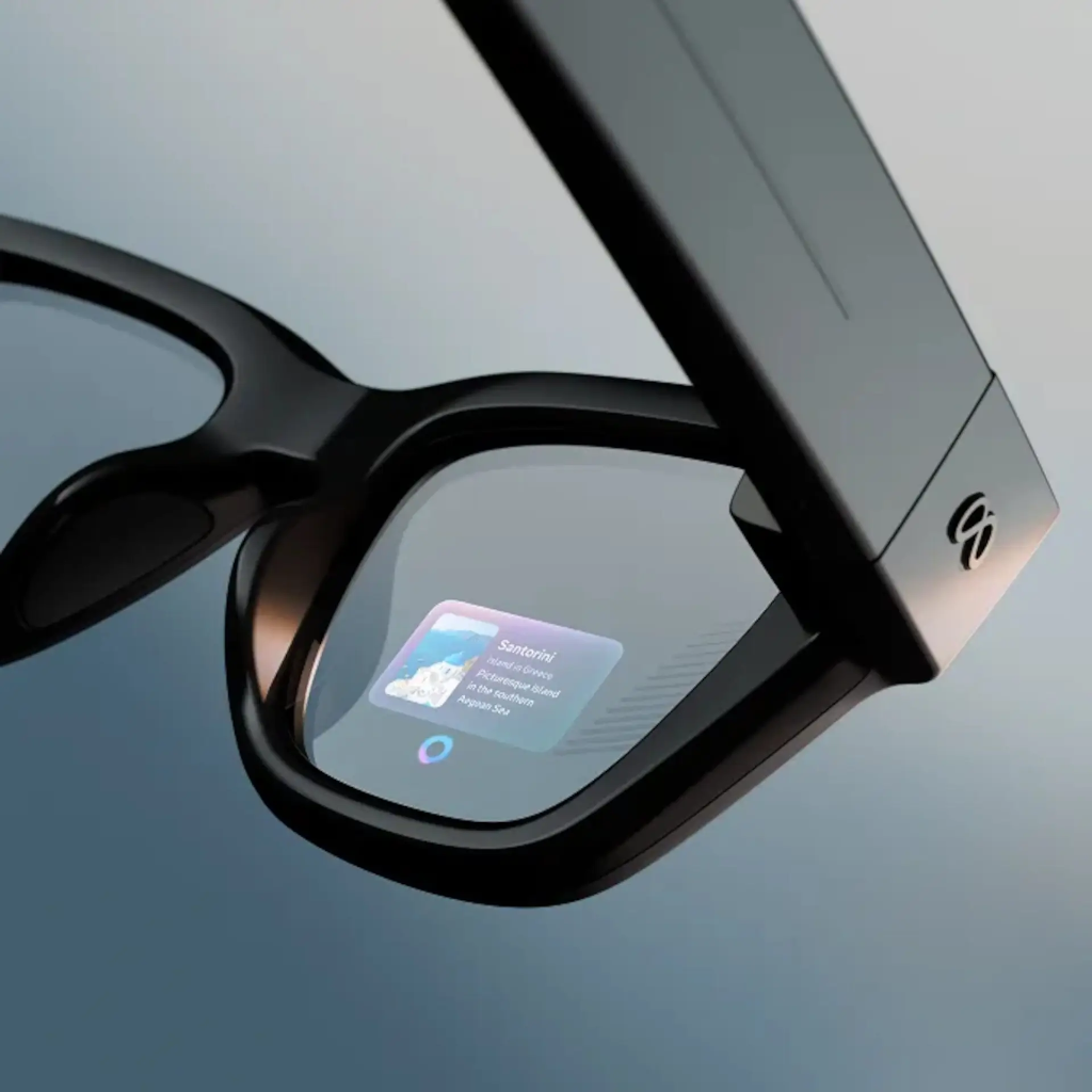 Close up of Ray-Ban Meta smart glasses display